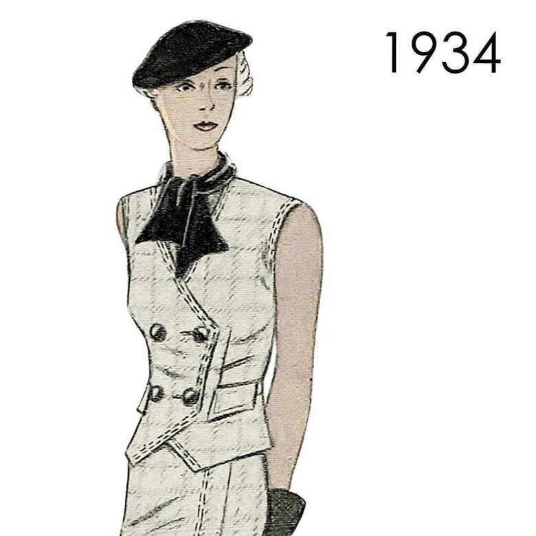 1934 Waistcoat.  Bust 114 cm (45").